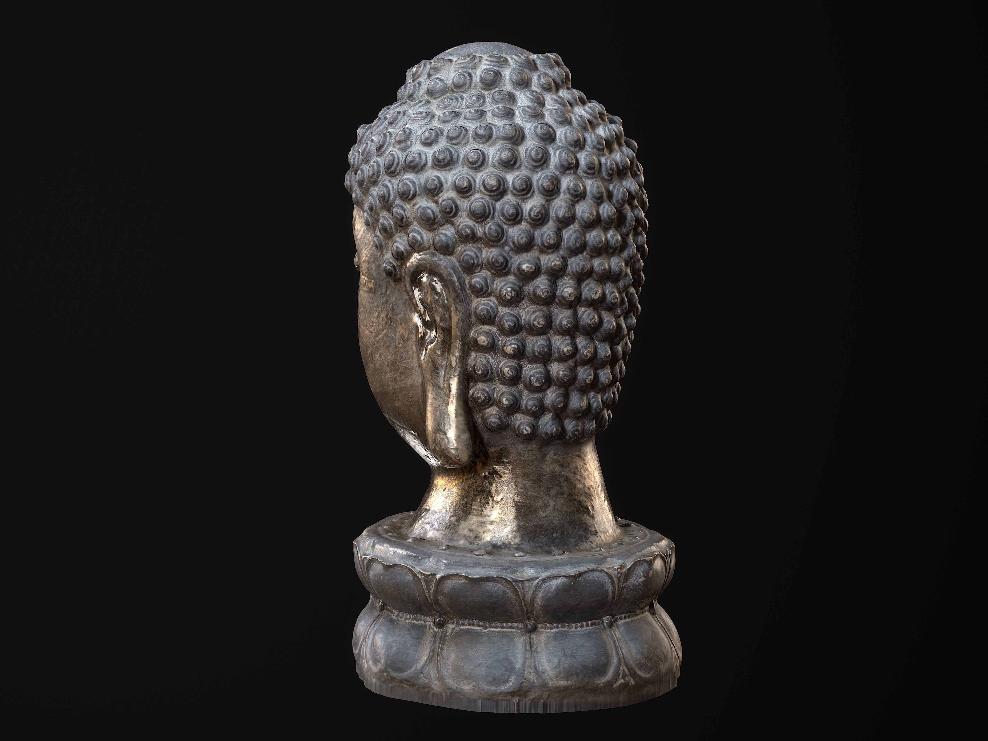 Head of Buddha 3D model_3