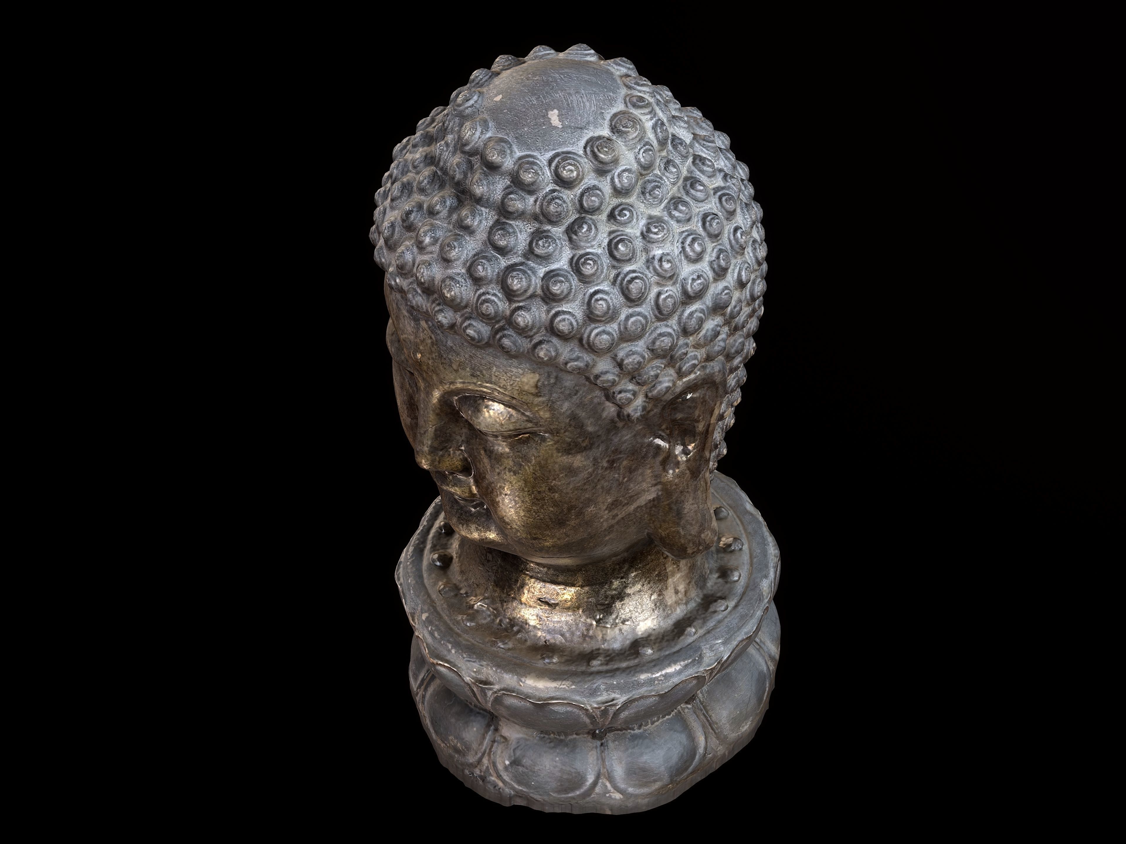 Head of Buddha 3D model_7