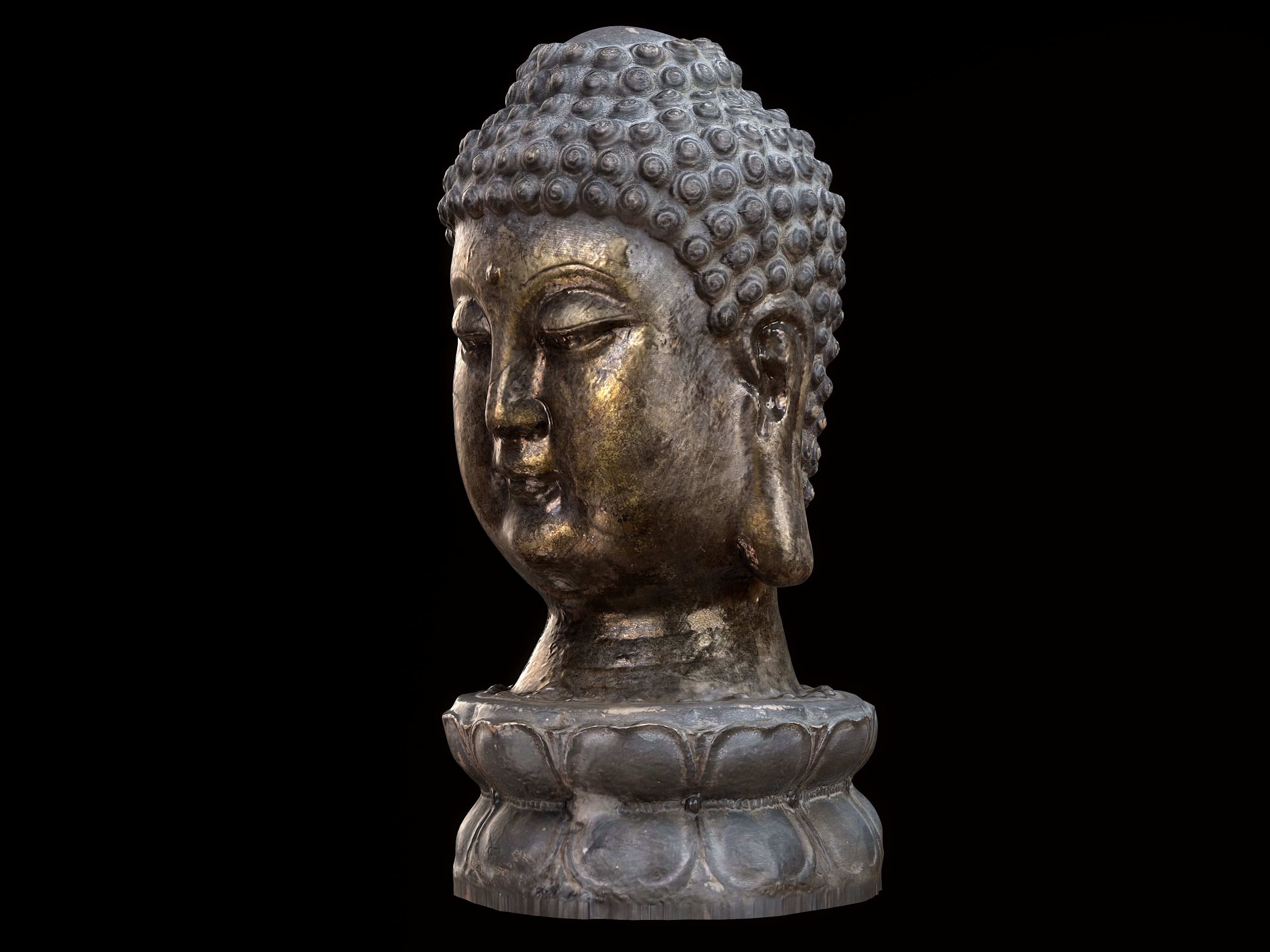Head of Buddha 3D model_2