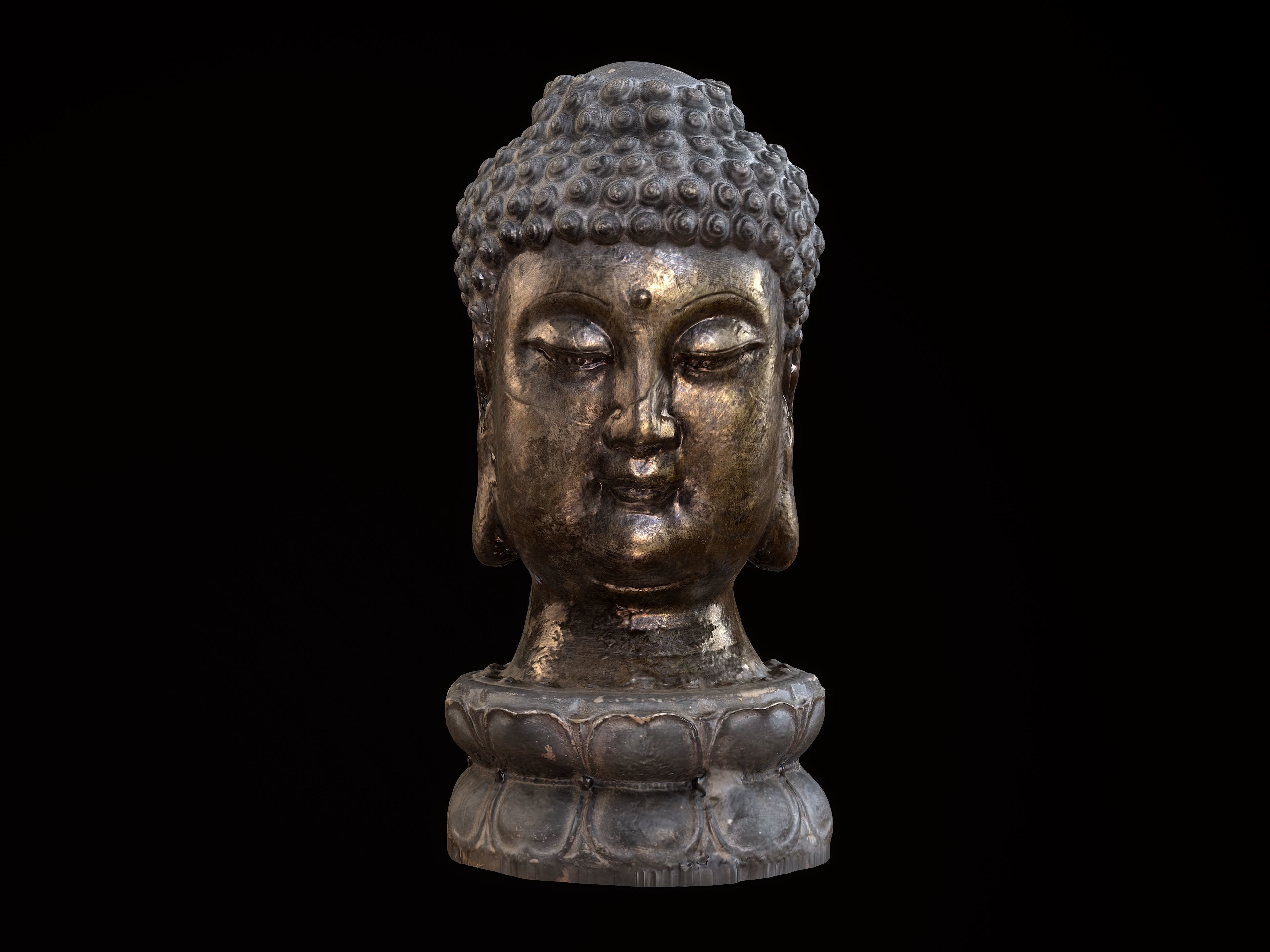Head of Buddha 3D model_6