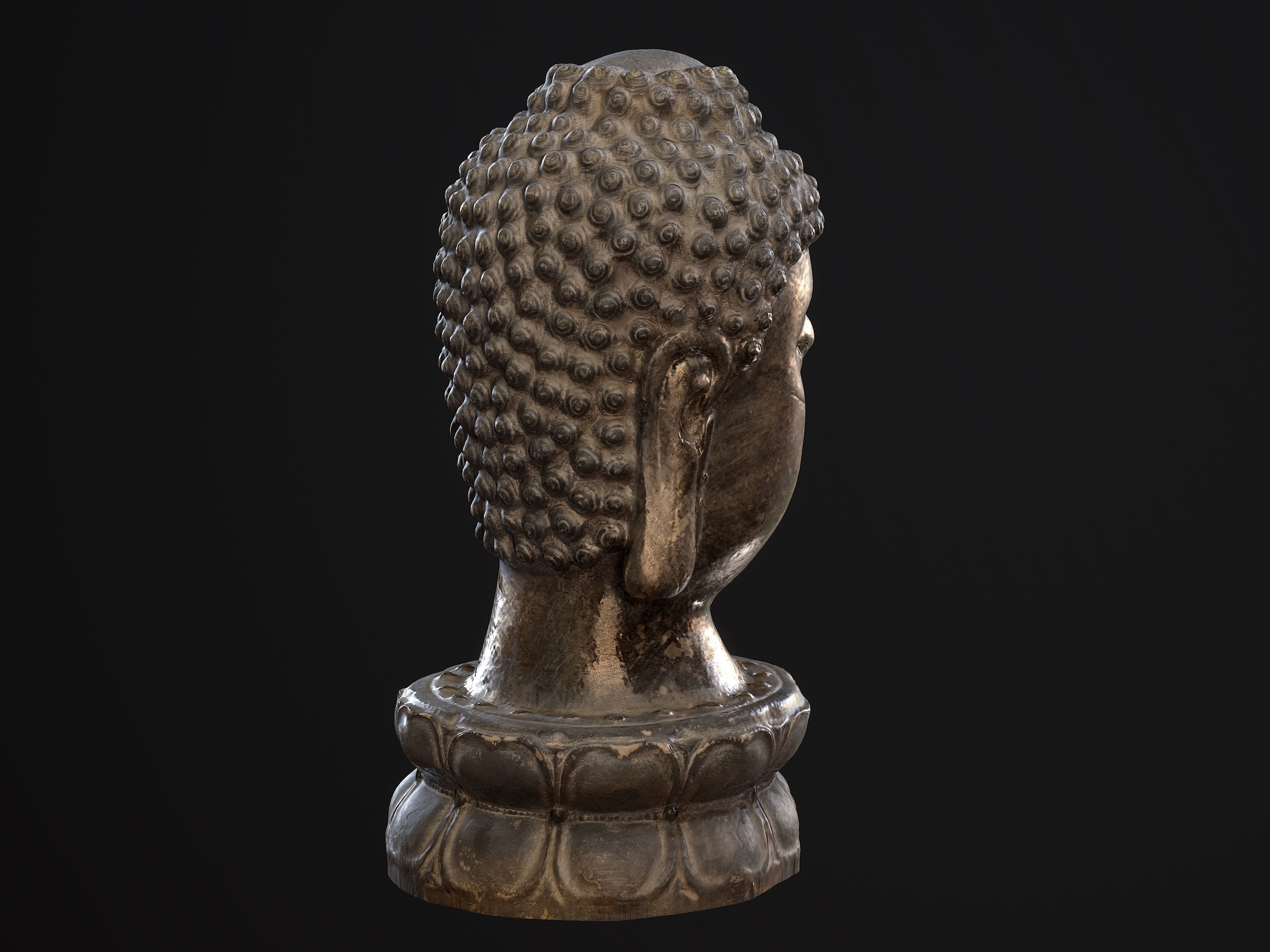 Head of Buddha 3D model_9