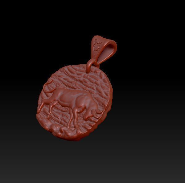 Horoscope Taurus pendant 3D print model_5