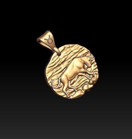 Horoscope Taurus pendant 3D print model_1