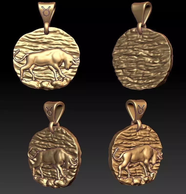 Horoscope Taurus pendant 3D print model_0