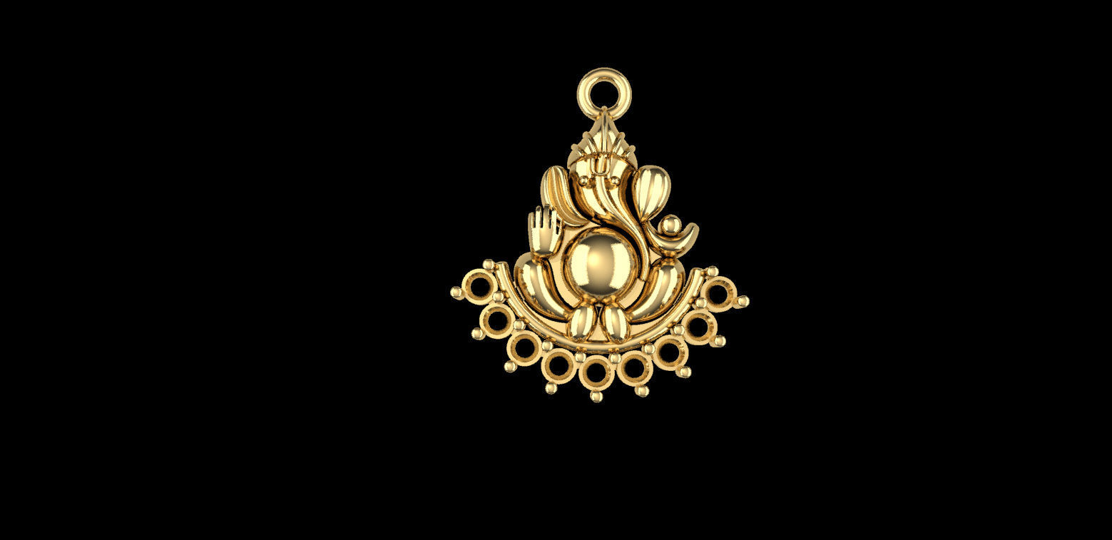 God Ganesh ji  Beautifull Pandent 3D print model_1