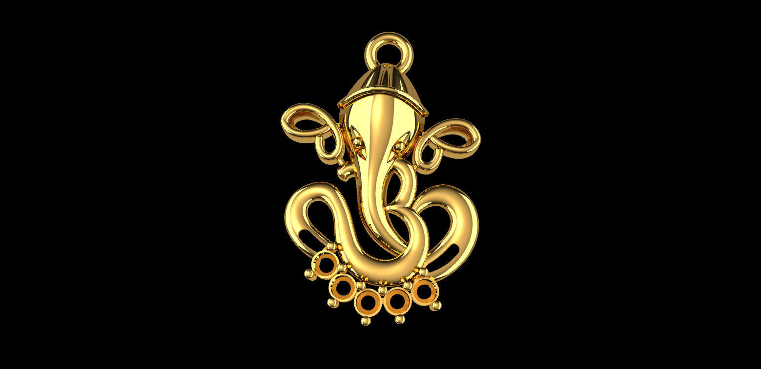 God Ganesh ji  Beautifull Pandent 3D print model_2