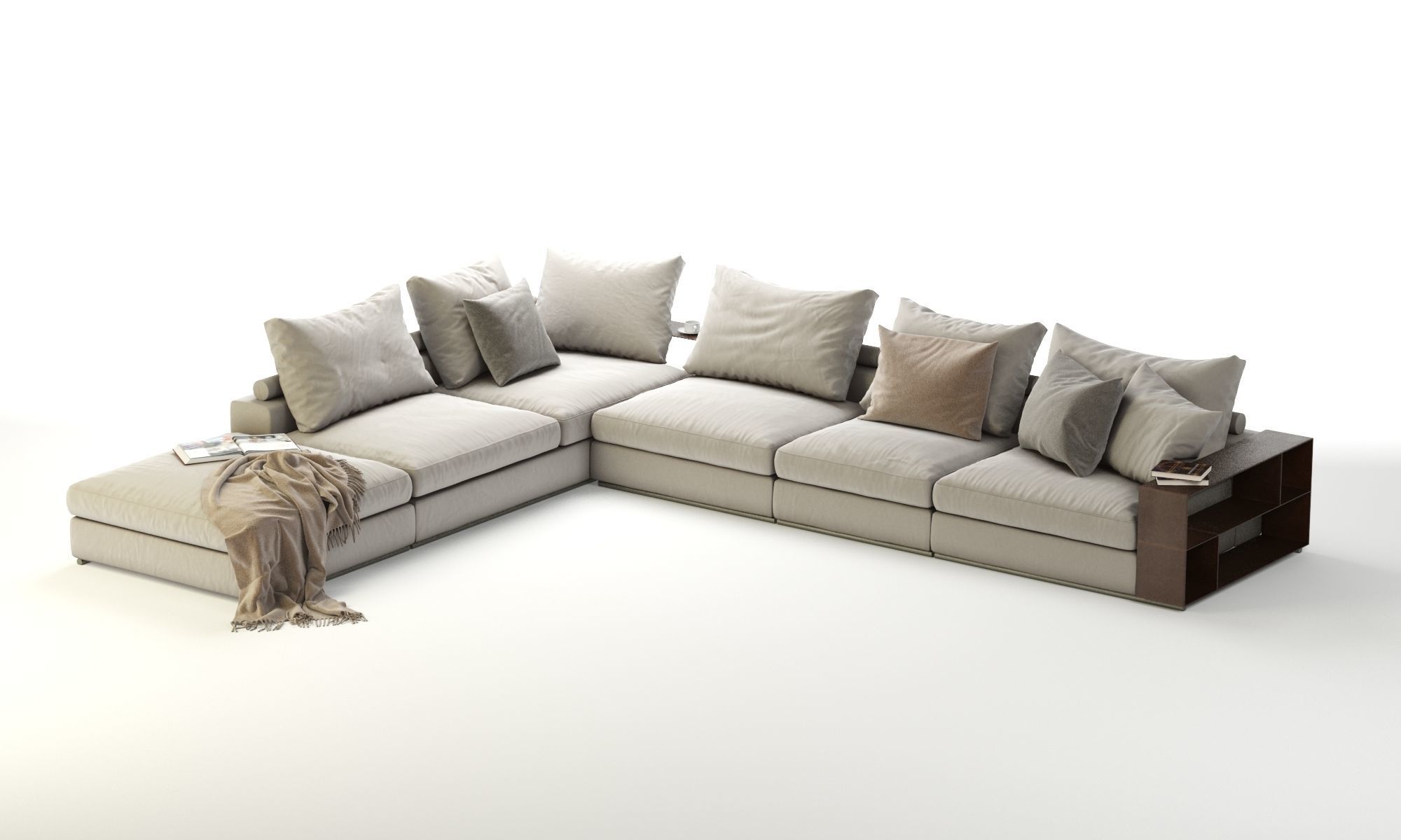 Flexform Groundpiece Sectional Sofa 3D model_6