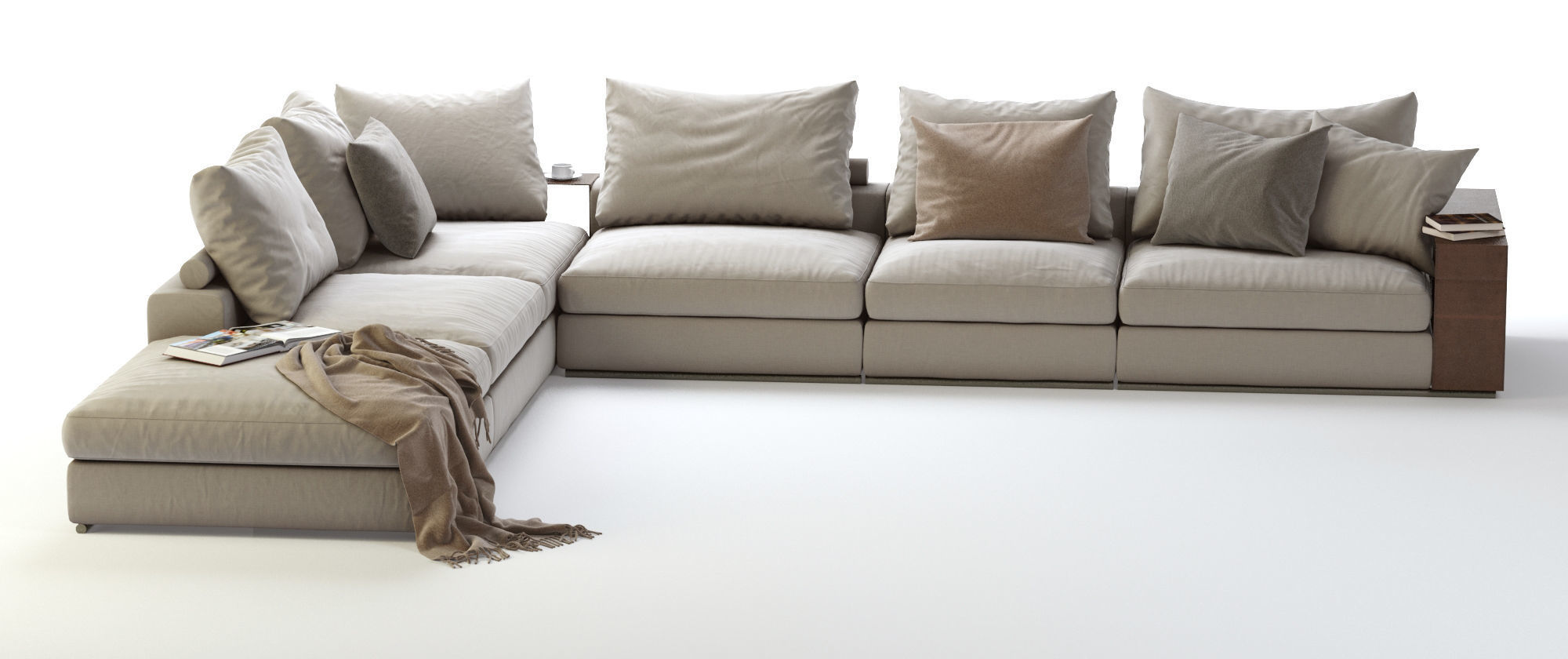 Flexform Groundpiece Sectional Sofa 3D model_7