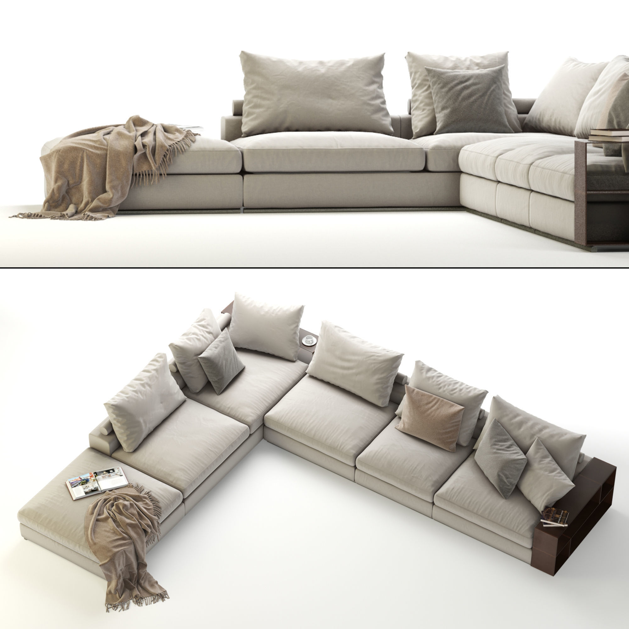 Flexform Groundpiece Sectional Sofa 3D model_1