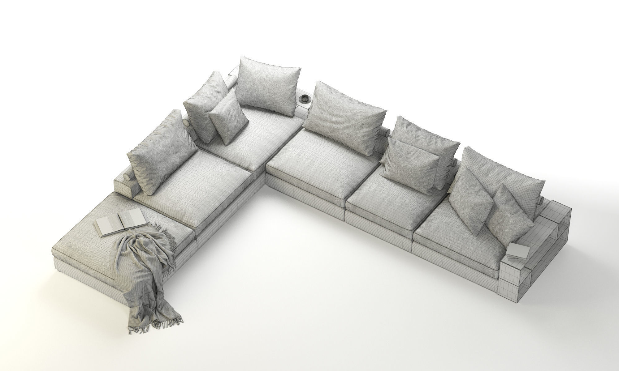 Flexform Groundpiece Sectional Sofa 3D model_9