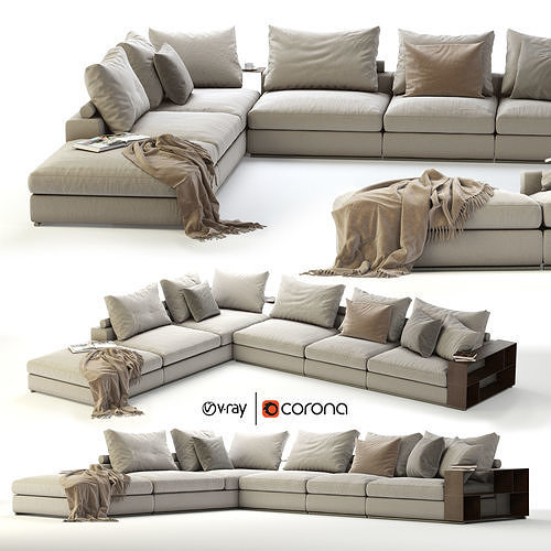 Flexform Groundpiece Sectional Sofa 3D model
