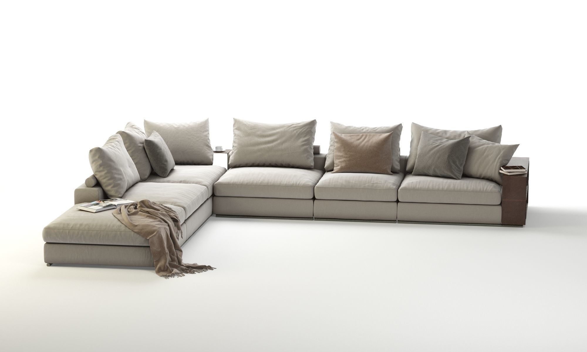 Flexform Groundpiece Sectional Sofa 3D model_4