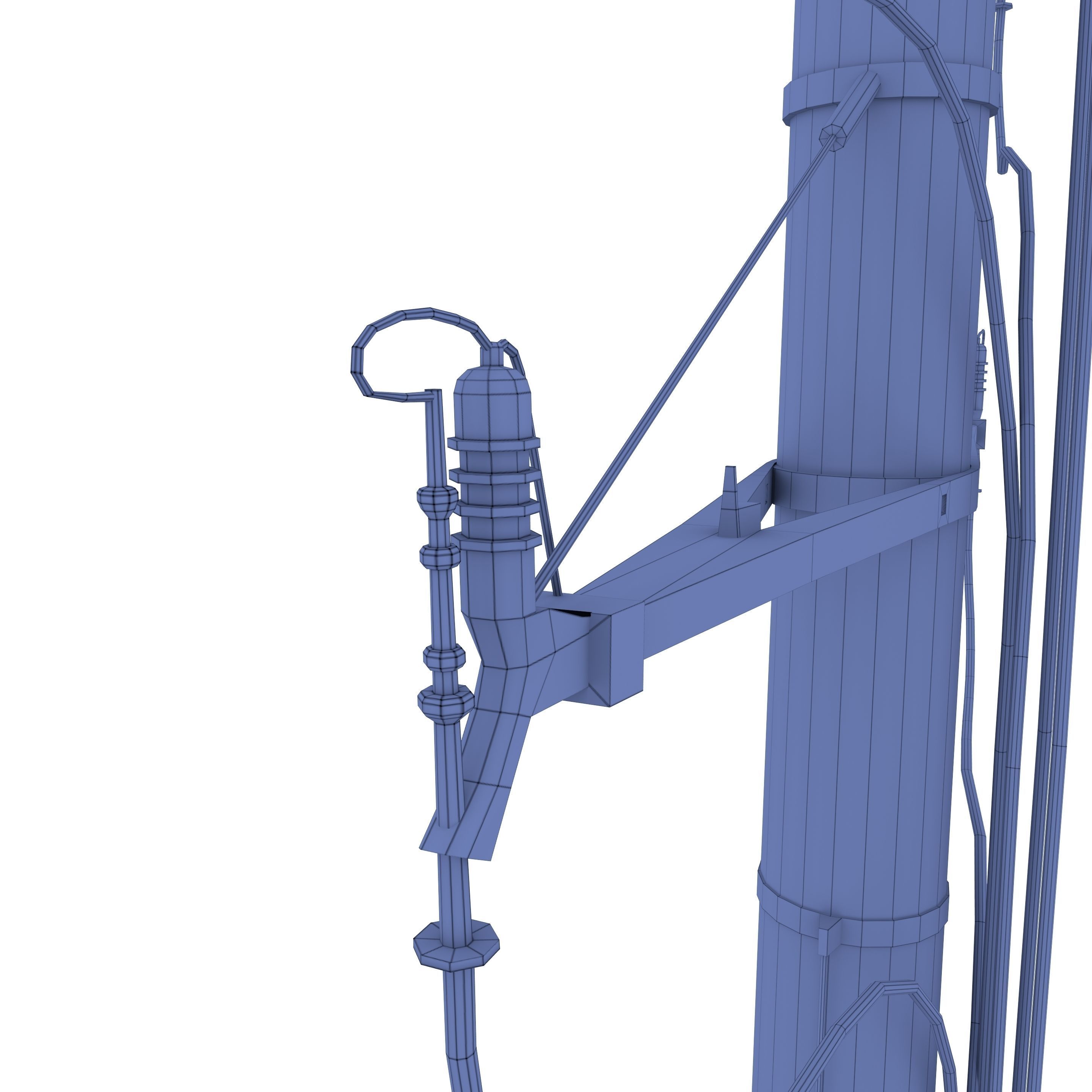 Electricity Pole 18 Low-poly 3D model_10
