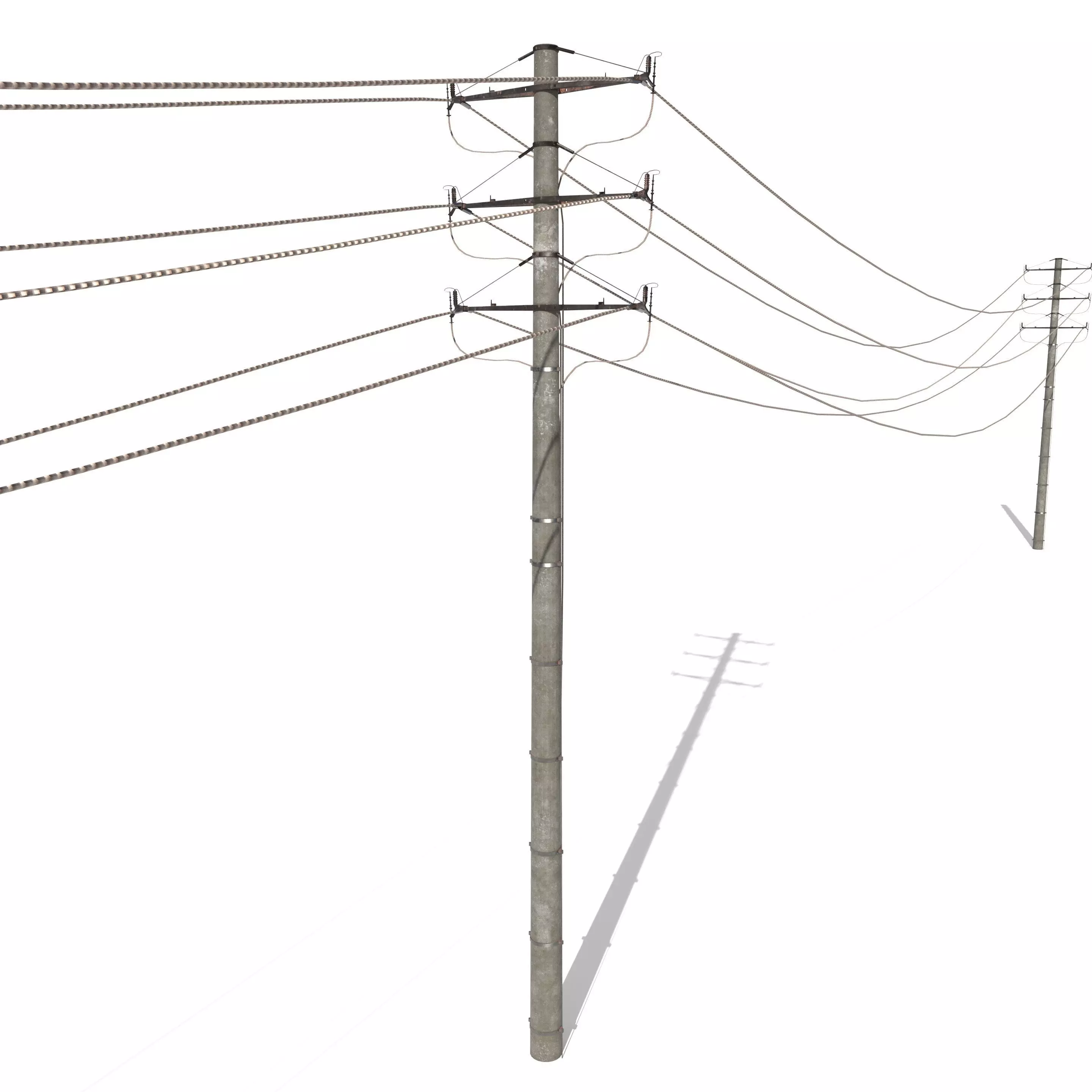 Electricity Pole 18 Low-poly 3D model_0