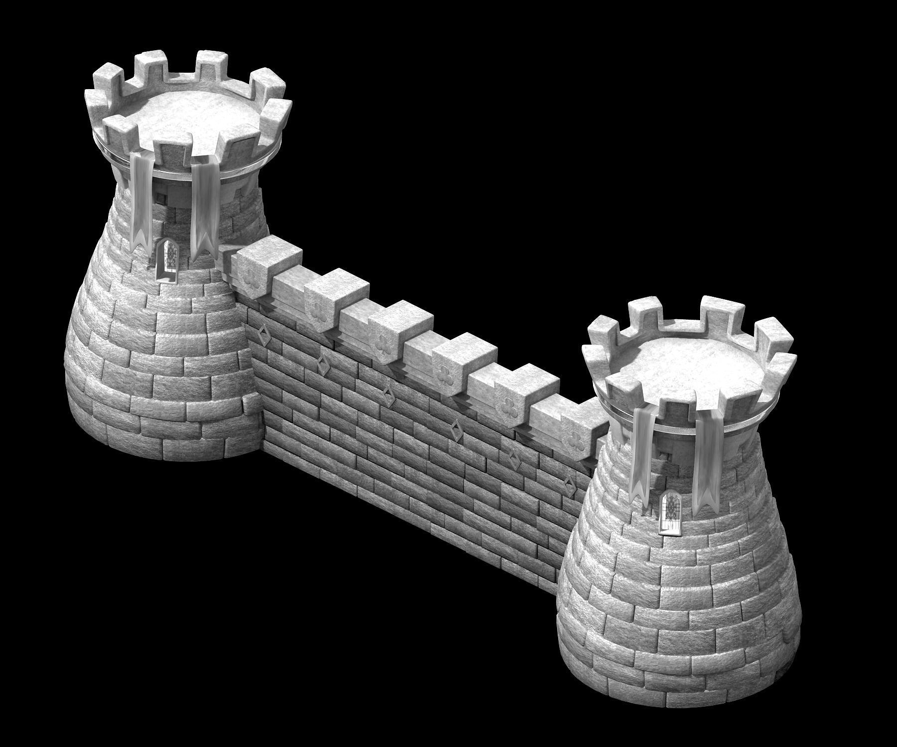 Game main city - Tower 3D model_2