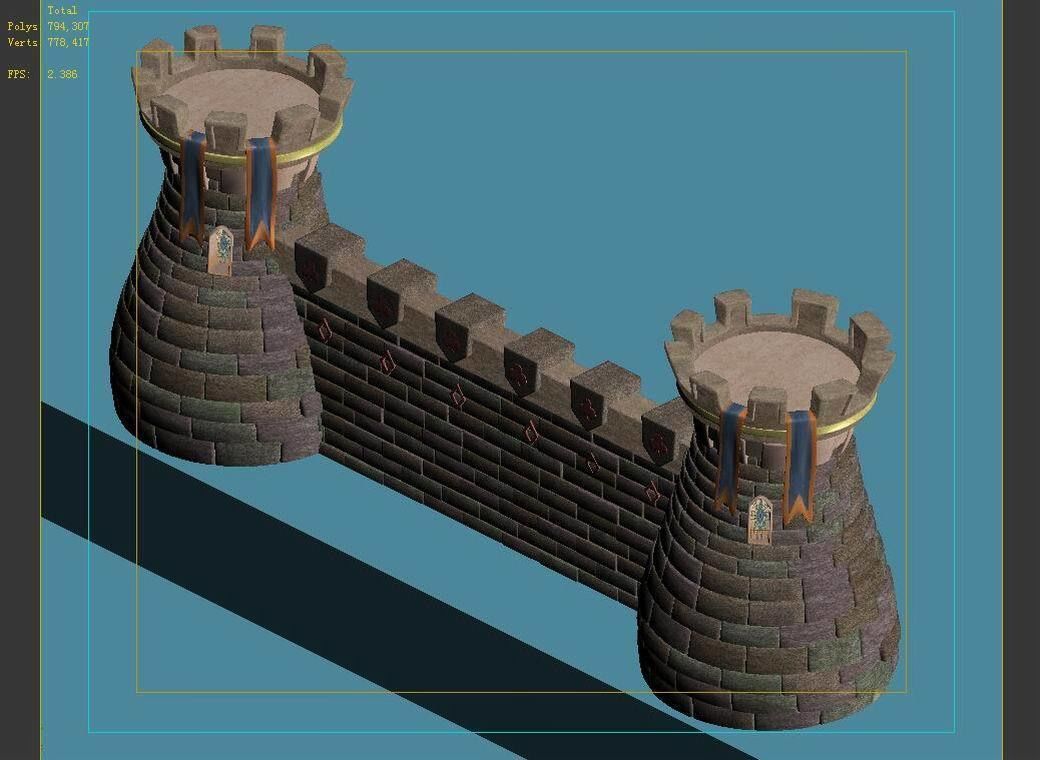 Game main city - Tower 3D model_4