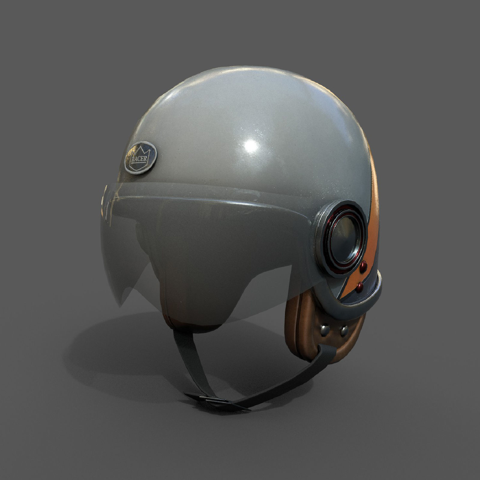 Helmet scifi racer Generic sport Color Low-poly 3D model_2