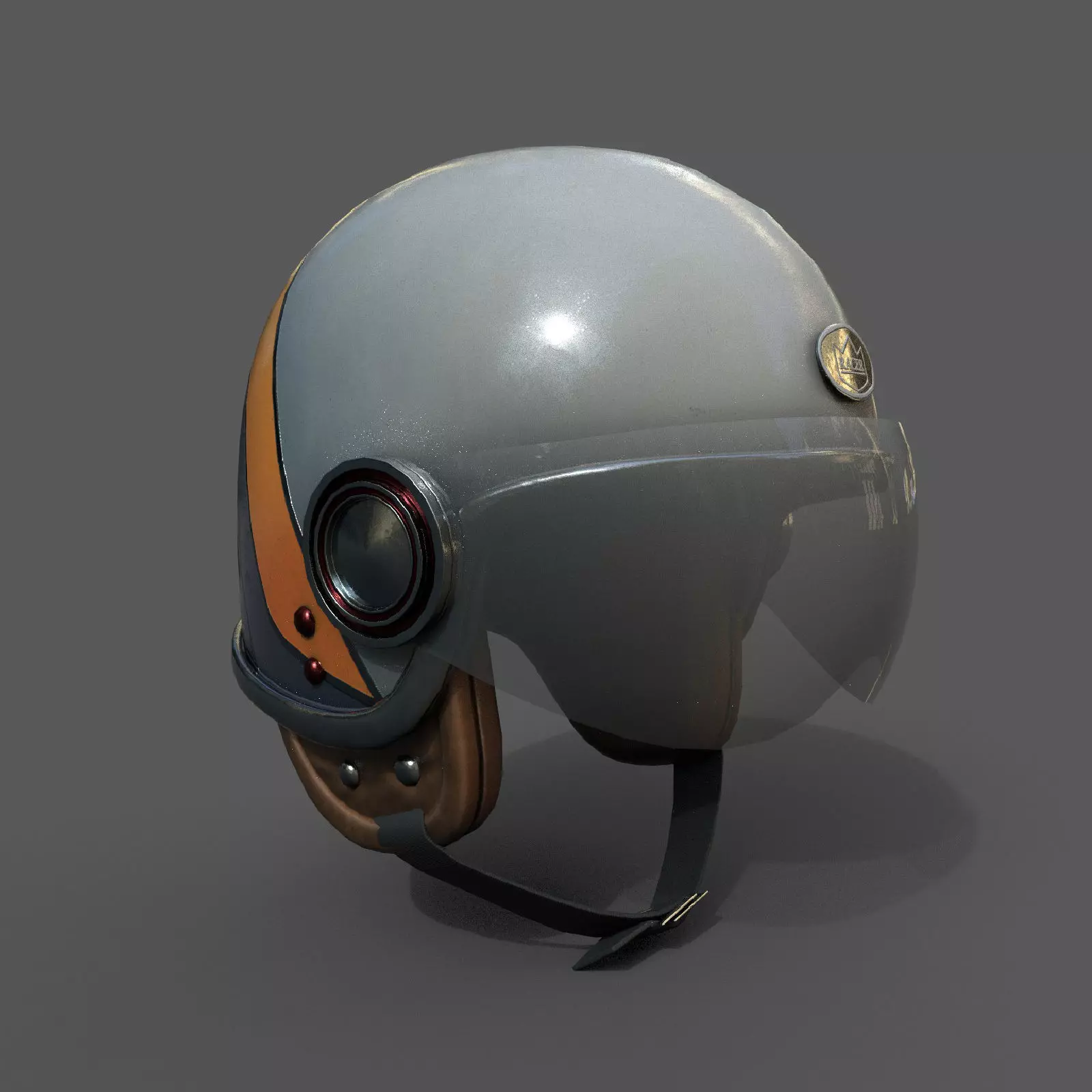Helmet scifi racer Generic sport Color Low-poly 3D model_0
