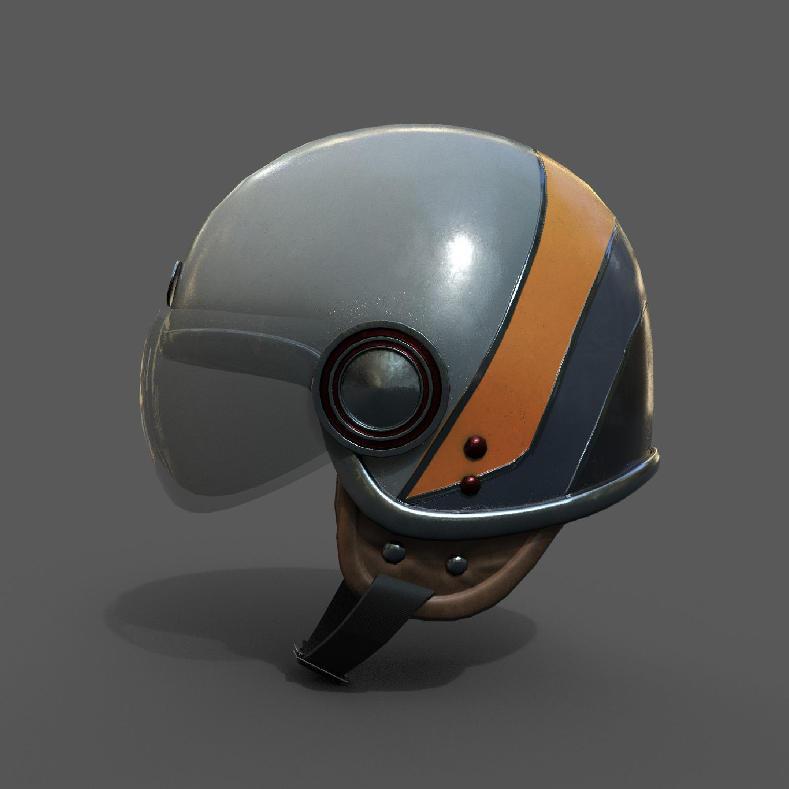 Helmet scifi racer Generic sport Color Low-poly 3D model_6