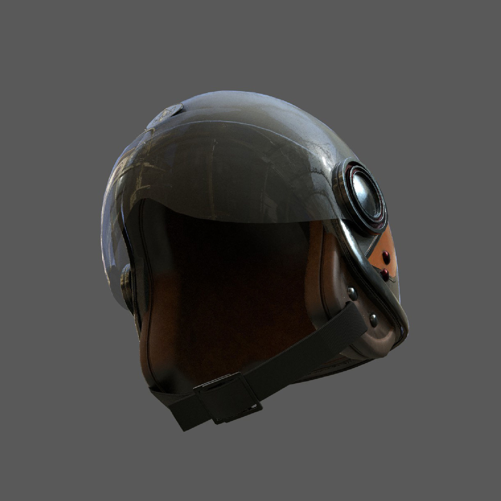 Helmet scifi racer Generic sport Color Low-poly 3D model_7