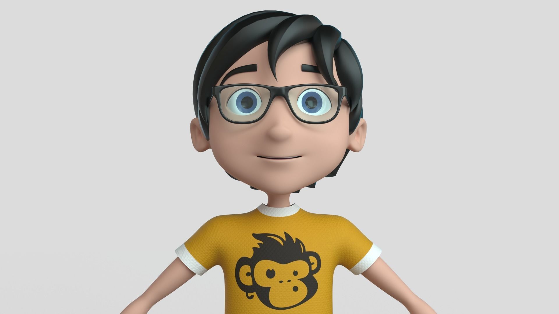 Cartoon Boy NoRig 3D model_5