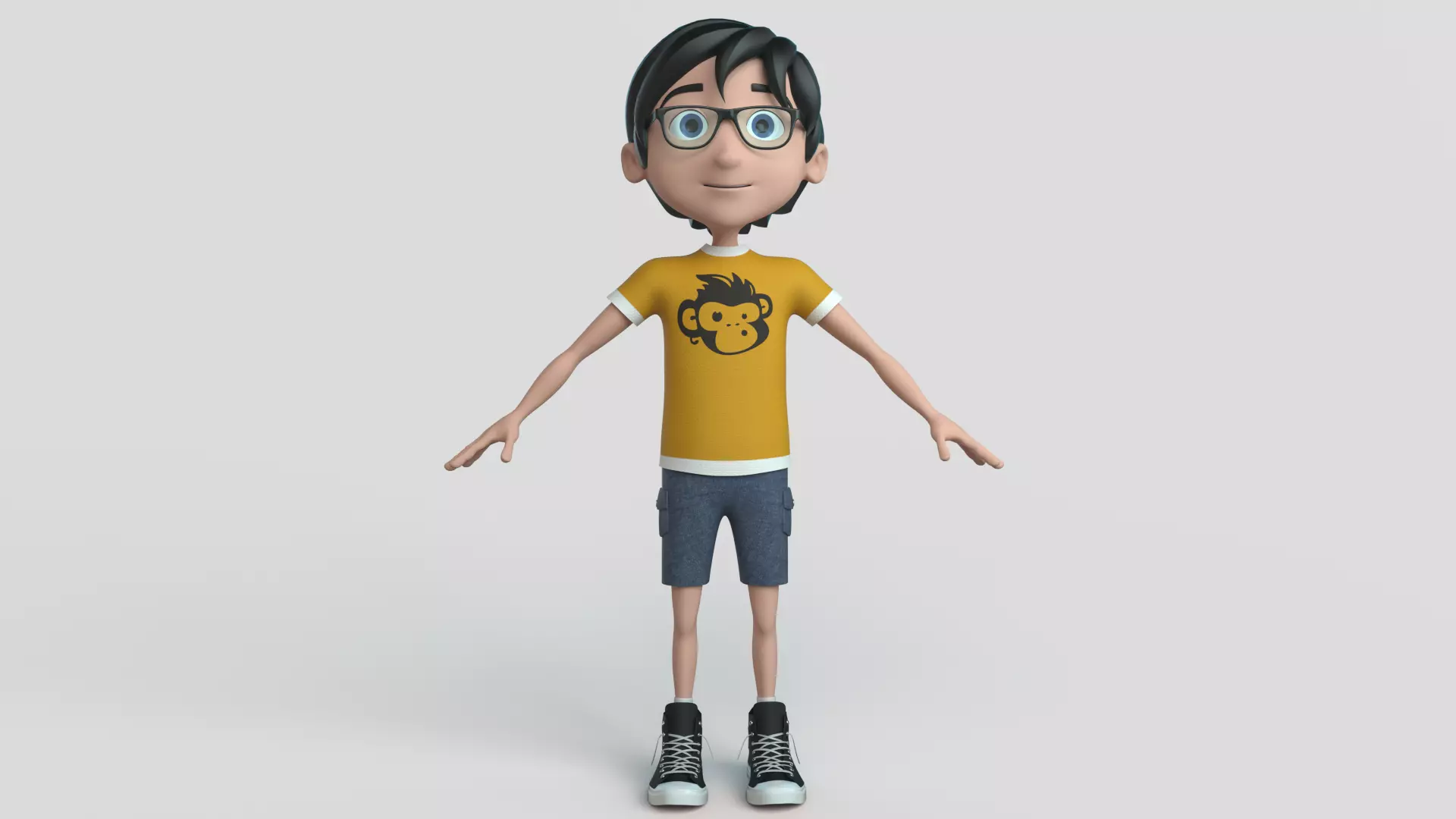 Cartoon Boy NoRig 3D model_0