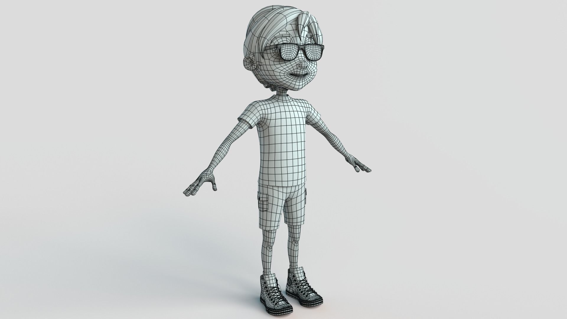 Cartoon Boy NoRig 3D model_7