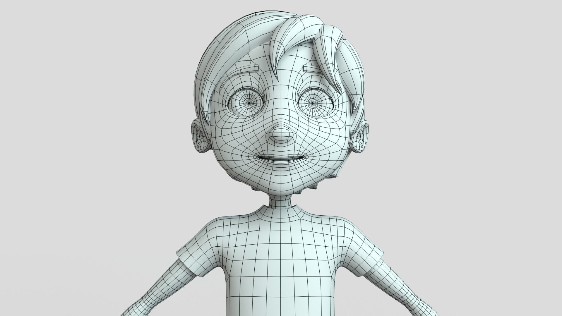 Cartoon Boy NoRig 3D model_9