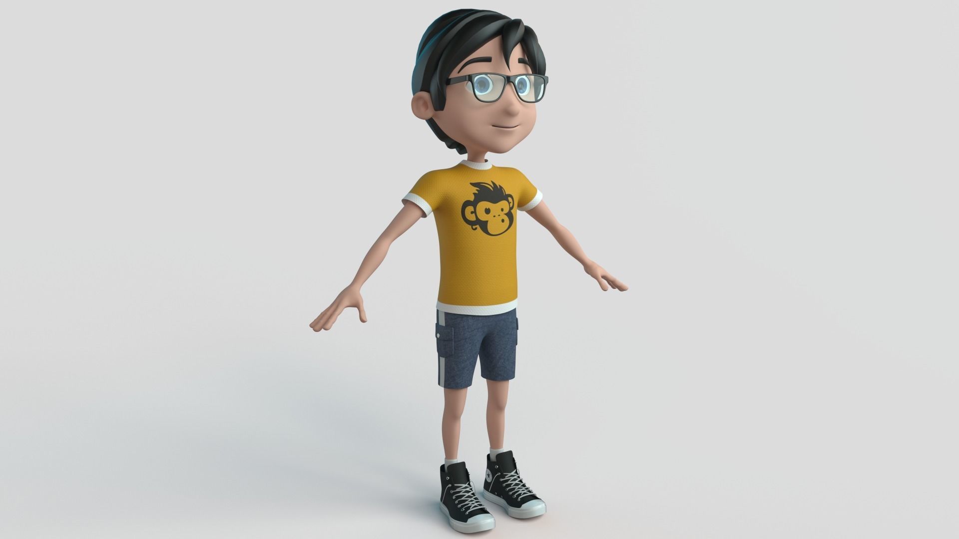 Cartoon Boy NoRig 3D model_1