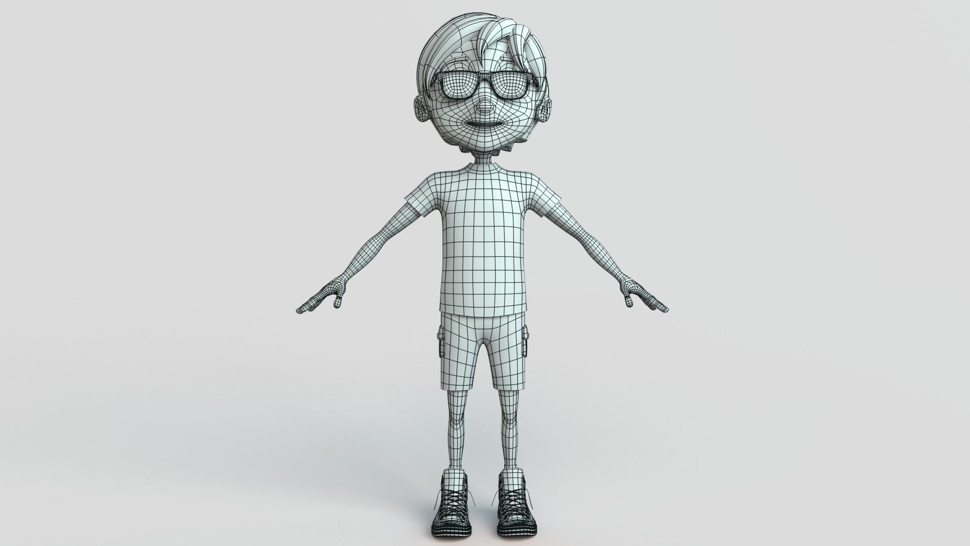 Cartoon Boy NoRig 3D model_6