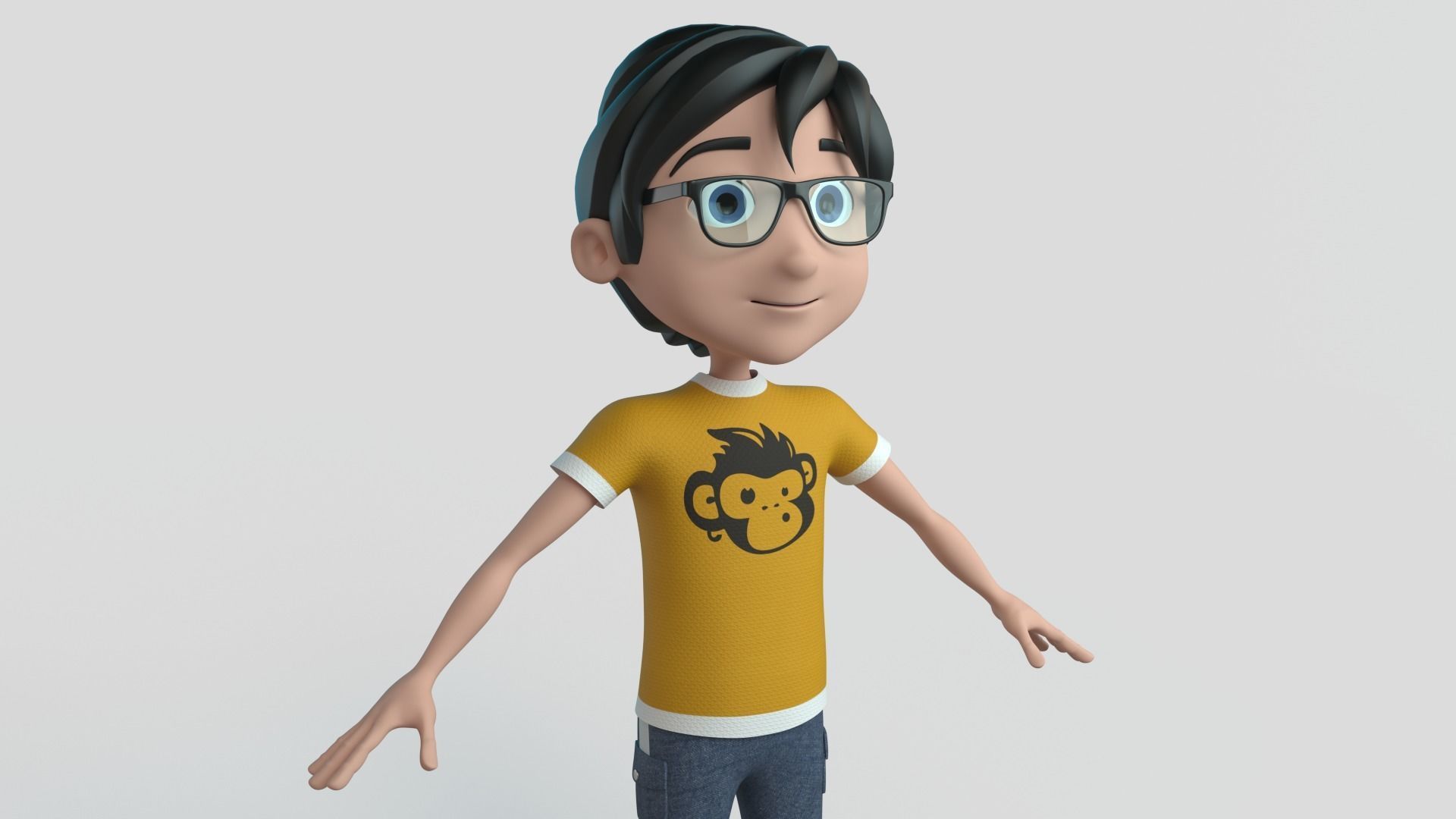 Cartoon Boy NoRig 3D model_2