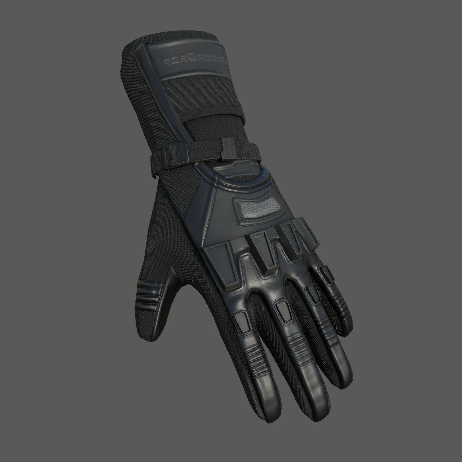 Gloves military combat soldier armor scifi fantasy Low-poly 3D model_4