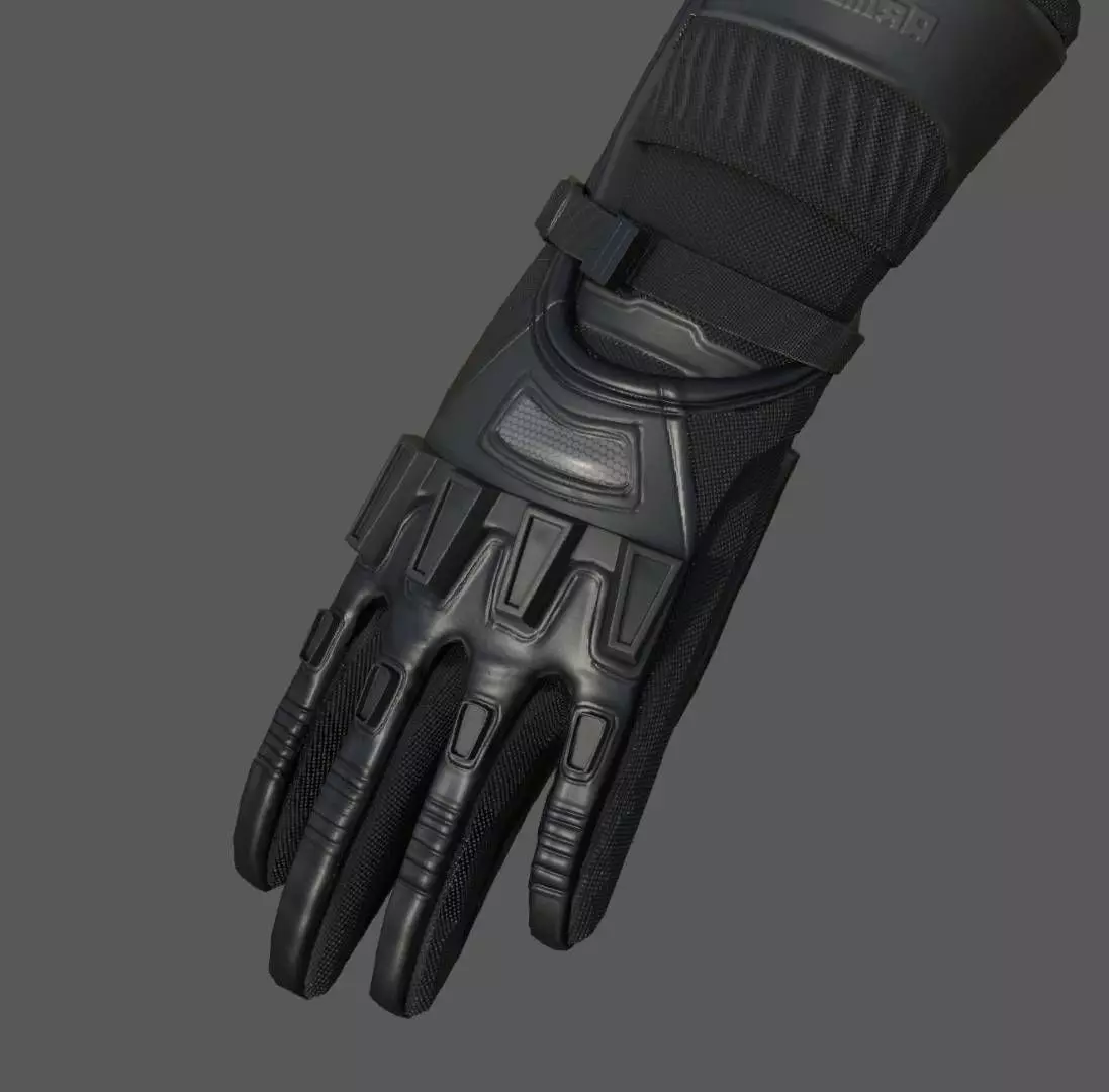 Gloves military combat soldier armor scifi fantasy Low-poly 3D model_0