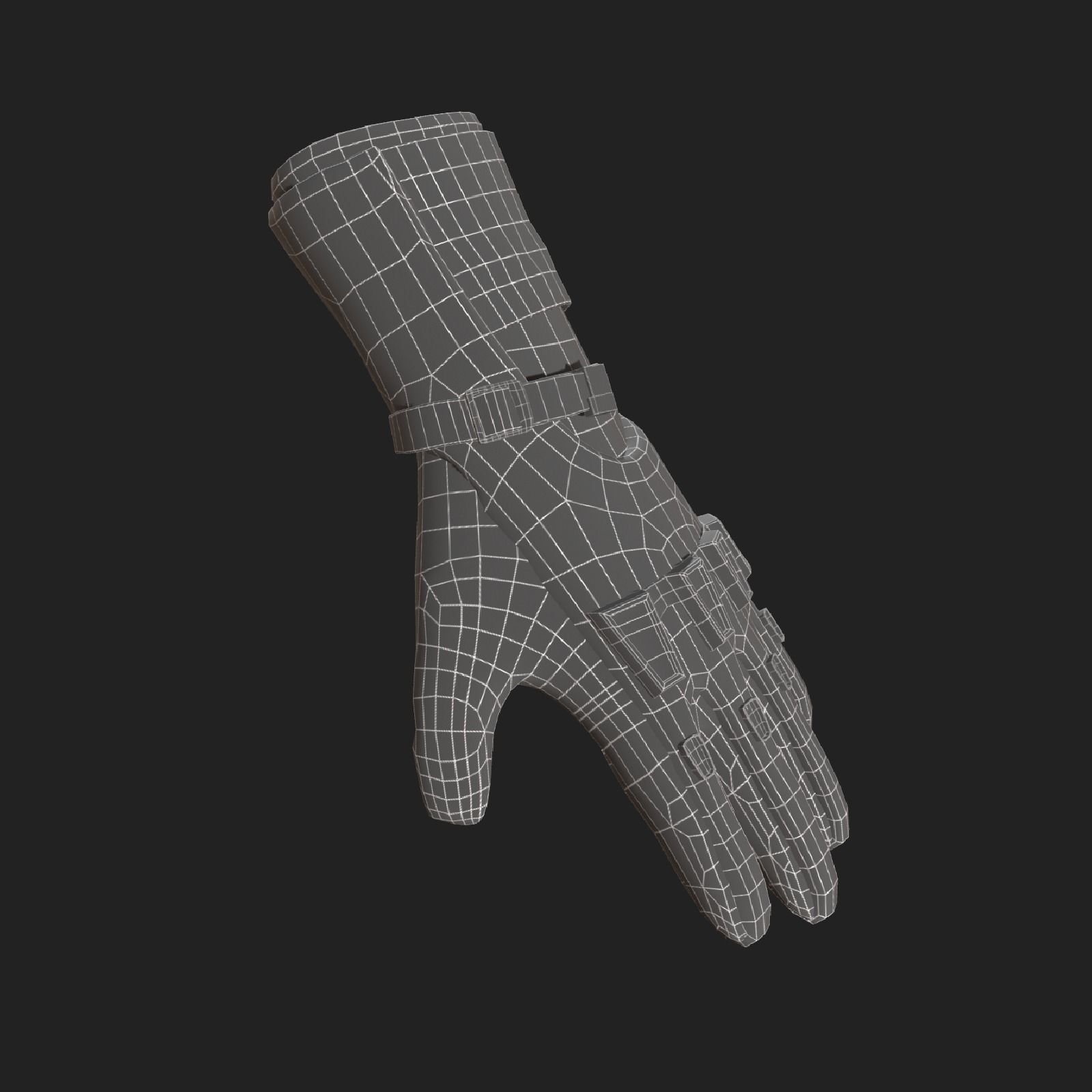 Gloves military combat soldier armor scifi fantasy Low-poly 3D model_8