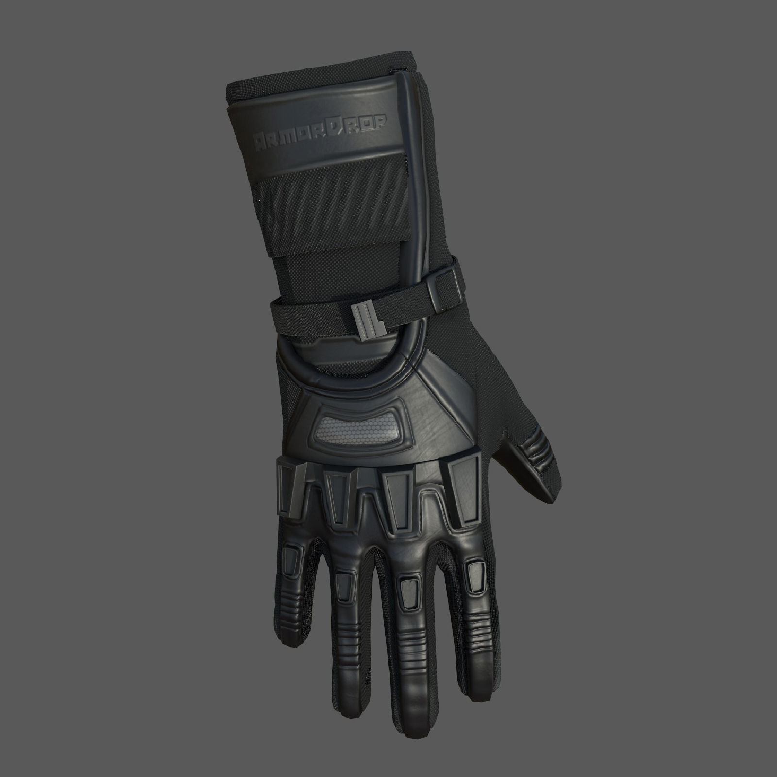 Gloves military combat soldier armor scifi fantasy Low-poly 3D model_3