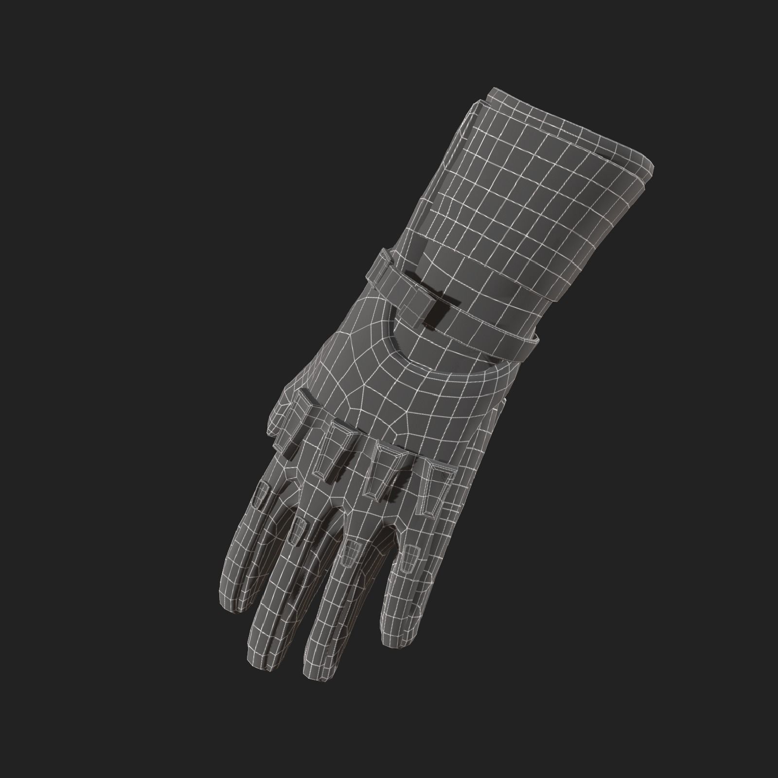 Gloves military combat soldier armor scifi fantasy Low-poly 3D model_6