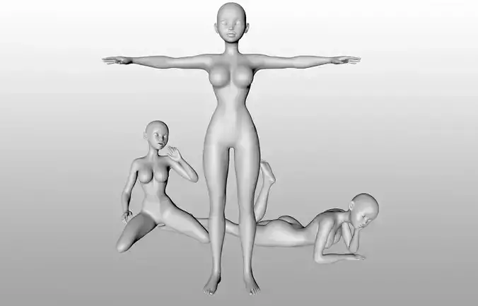 Base Stylized Woman Figure - Rigged
