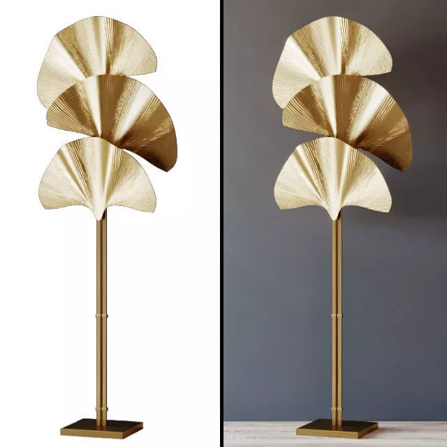 Floor Lamp Las Palmas Gold 3D model_0