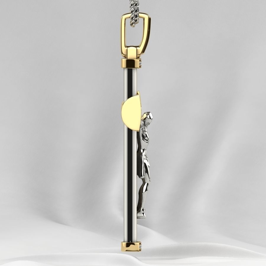 Gold Cross with Jesus 3D print model_19