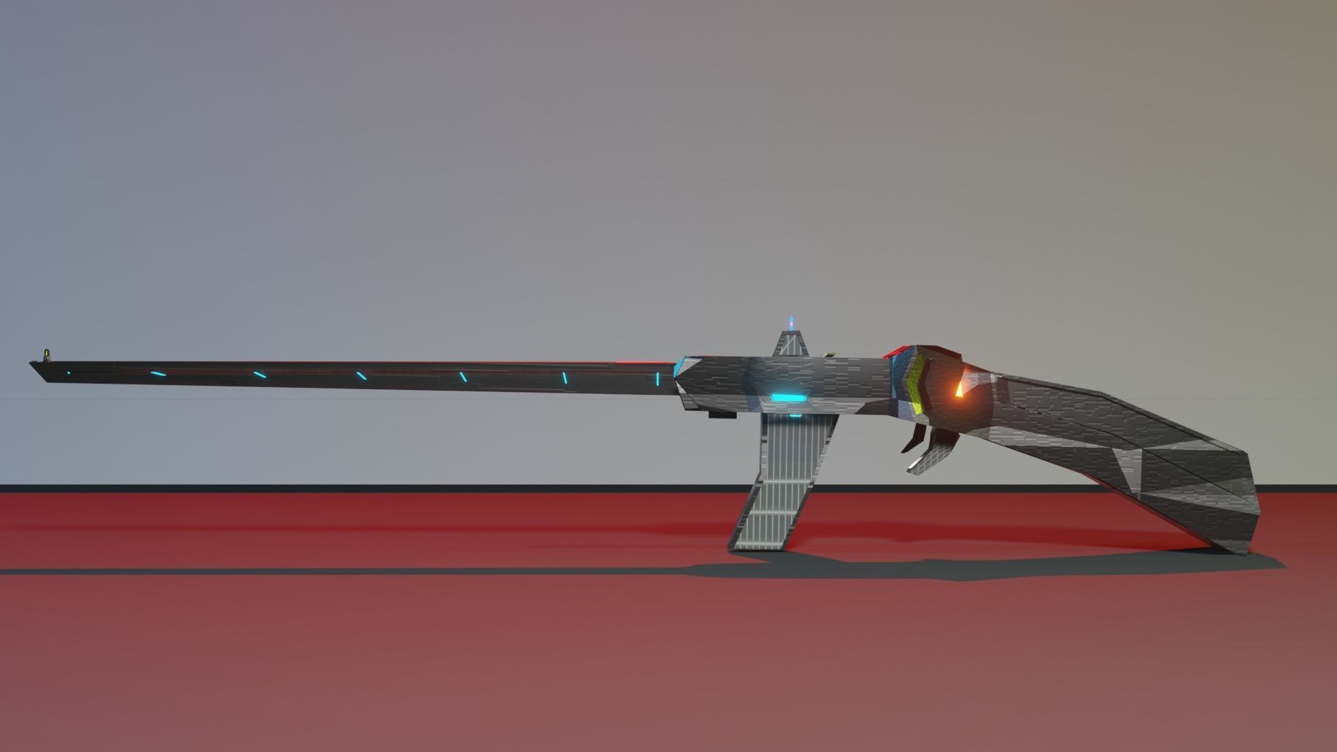 Tech Rifle Free 3D model_2