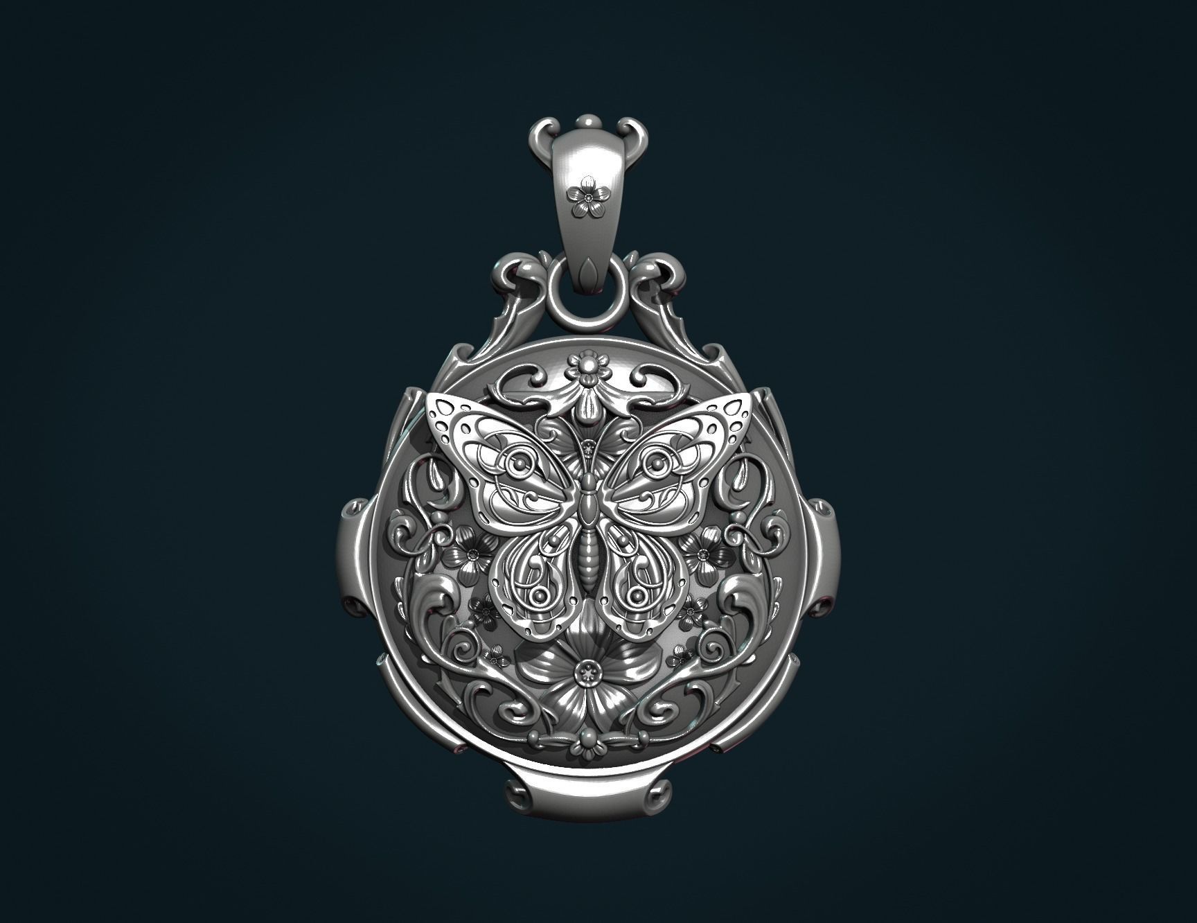 Butterfly Pendant II 3D print model_2