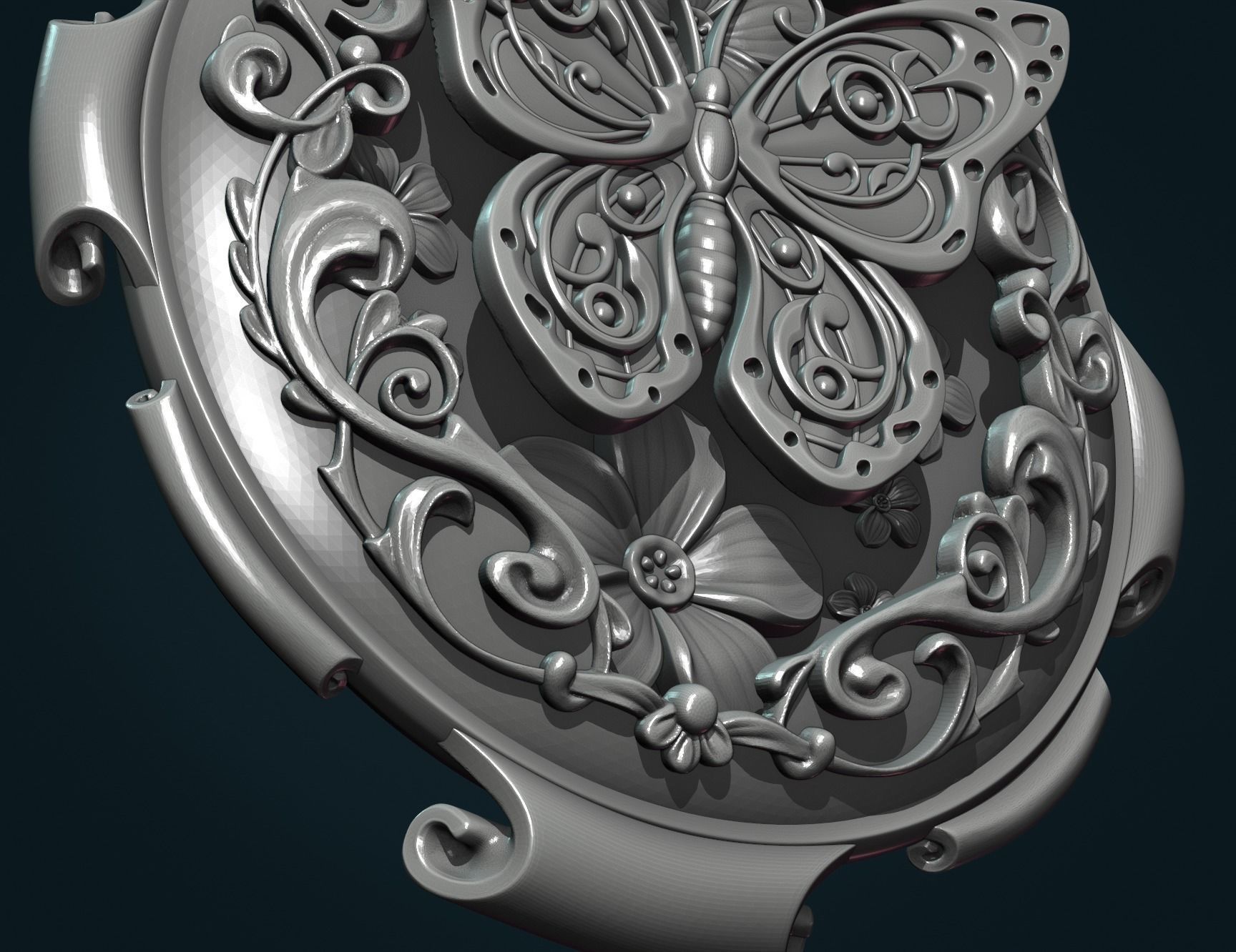 Butterfly Pendant II 3D print model_11