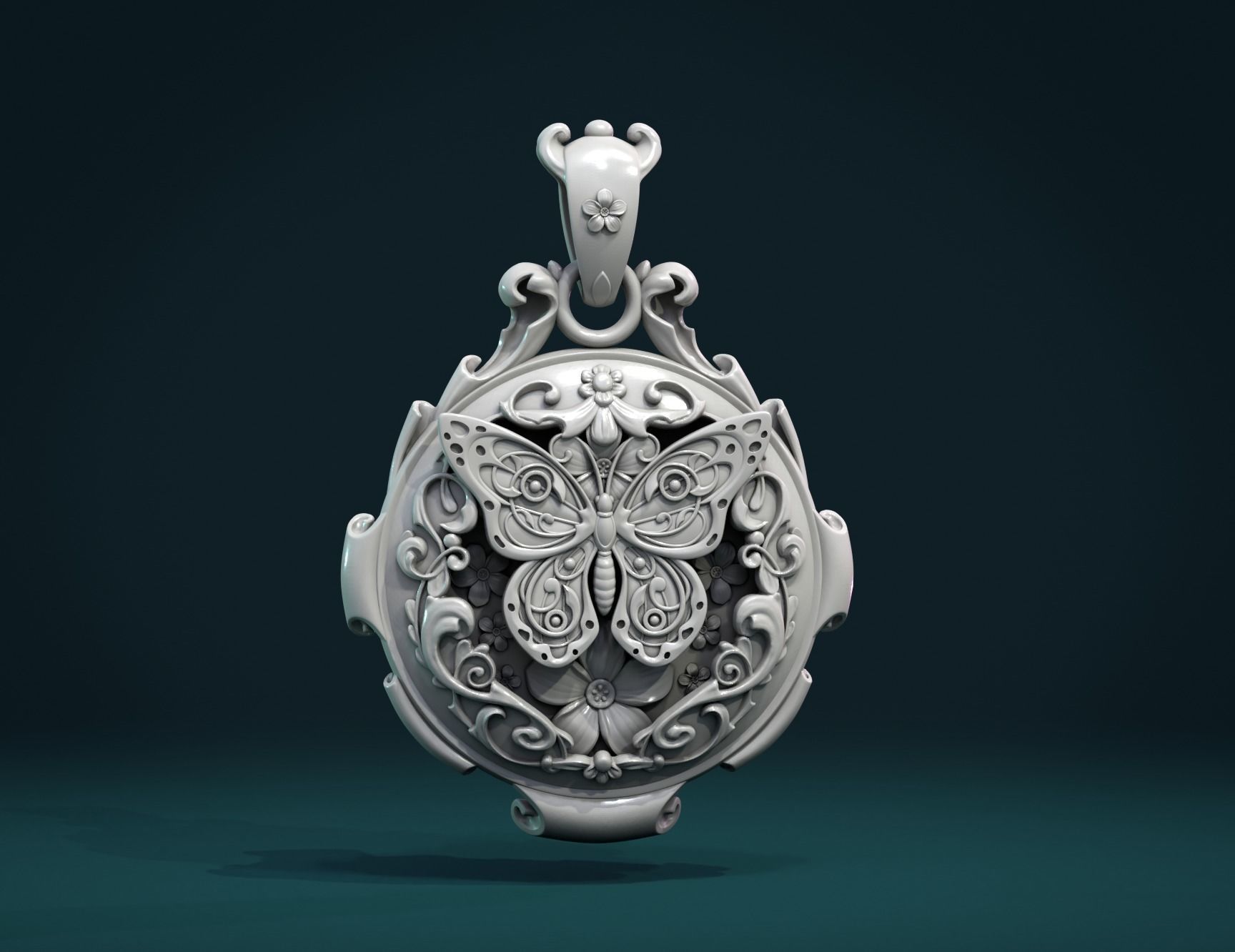 Butterfly Pendant II 3D print model_3