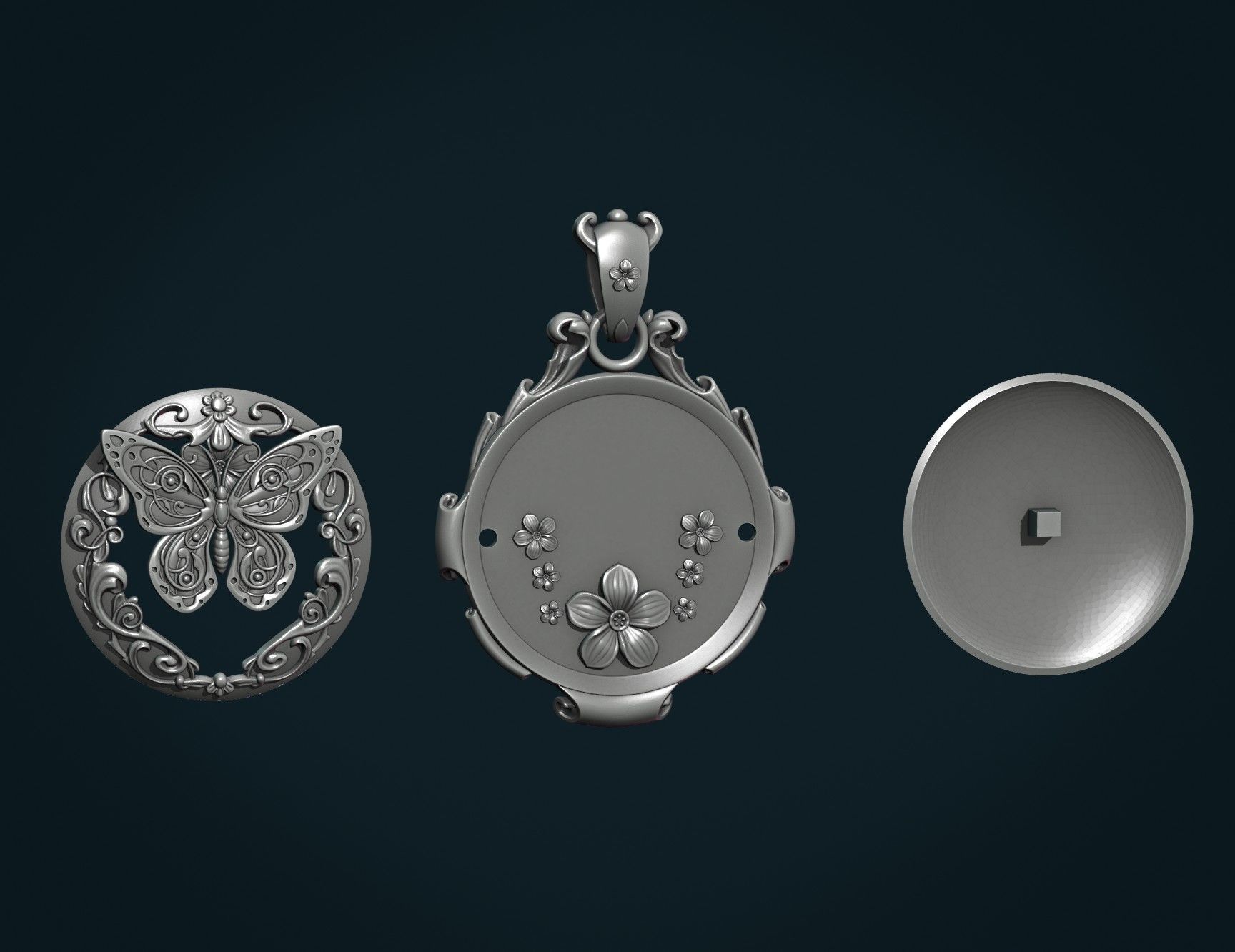 Butterfly Pendant II 3D print model_15