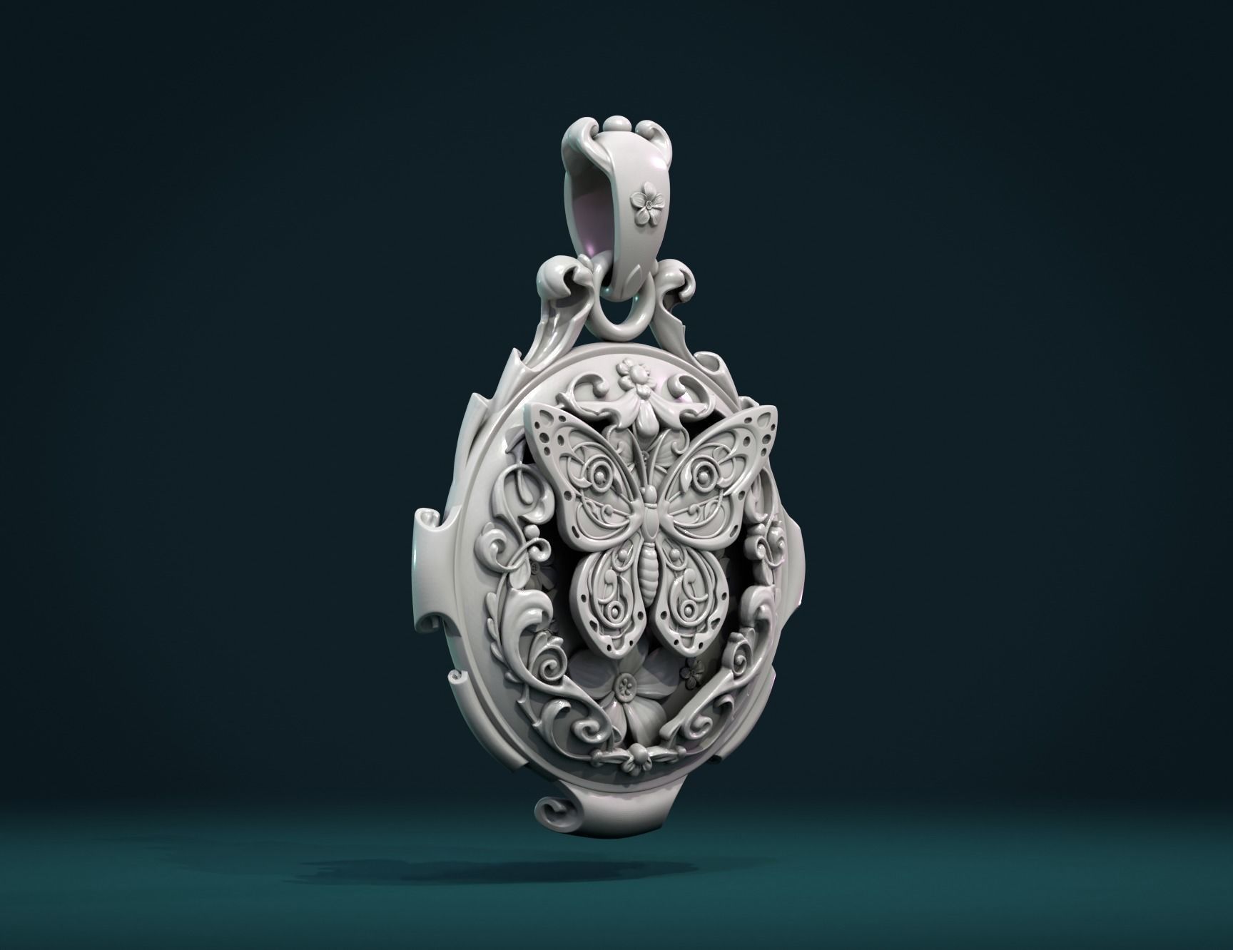 Butterfly Pendant II 3D print model_4