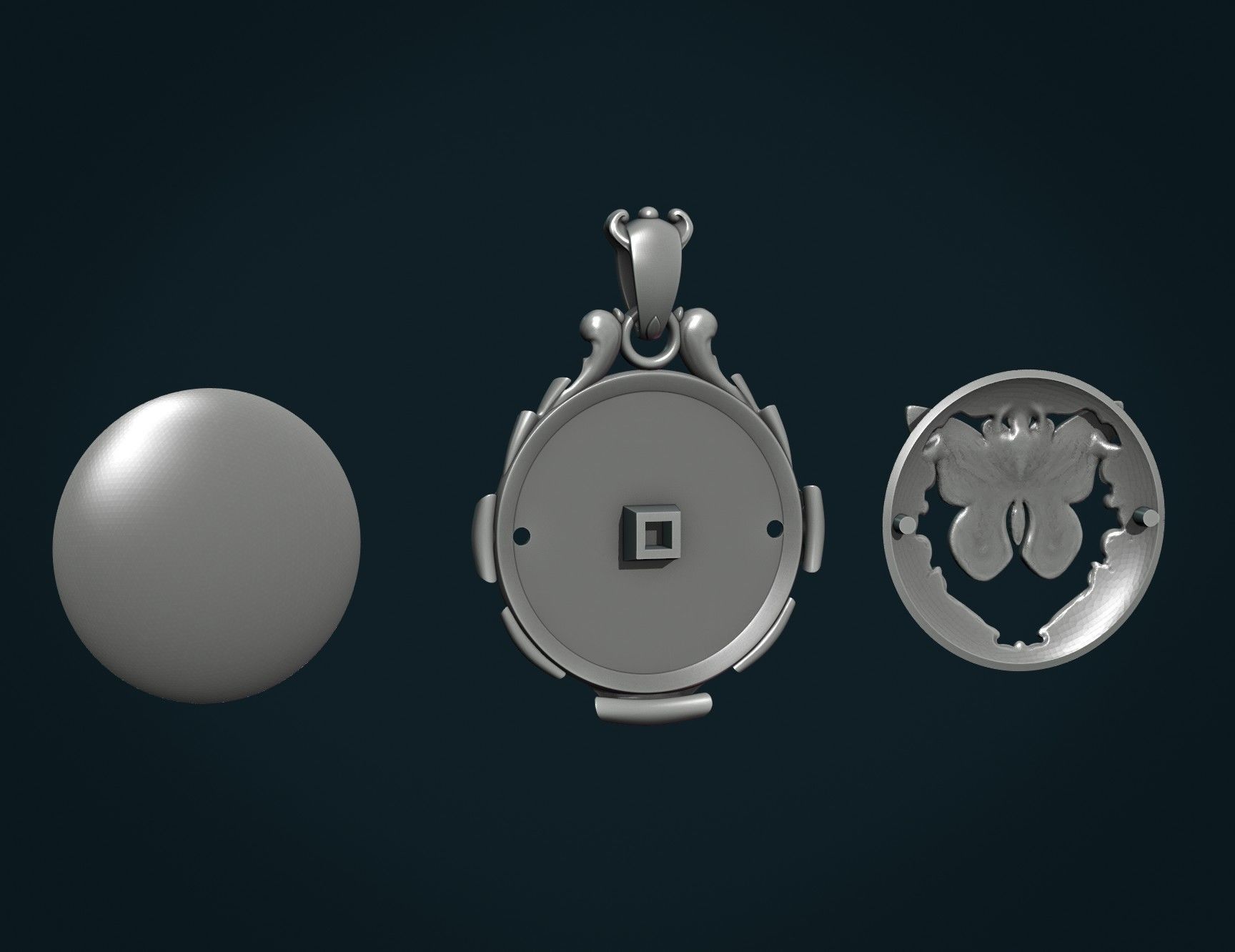 Butterfly Pendant II 3D print model_14