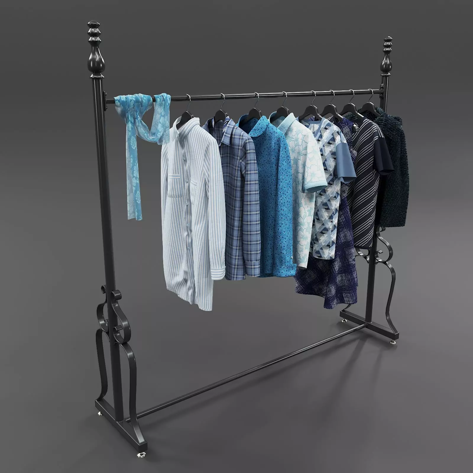 Set of Casual Clothes on a Hanger 3D model
