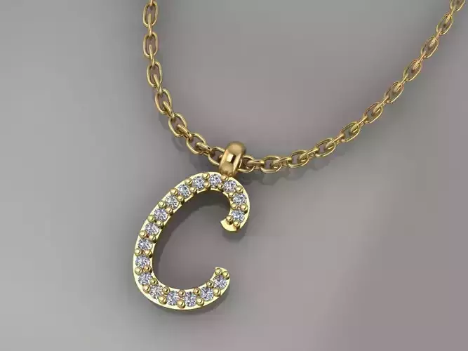 GC GOLD H196-Diamond gold NECKLACE