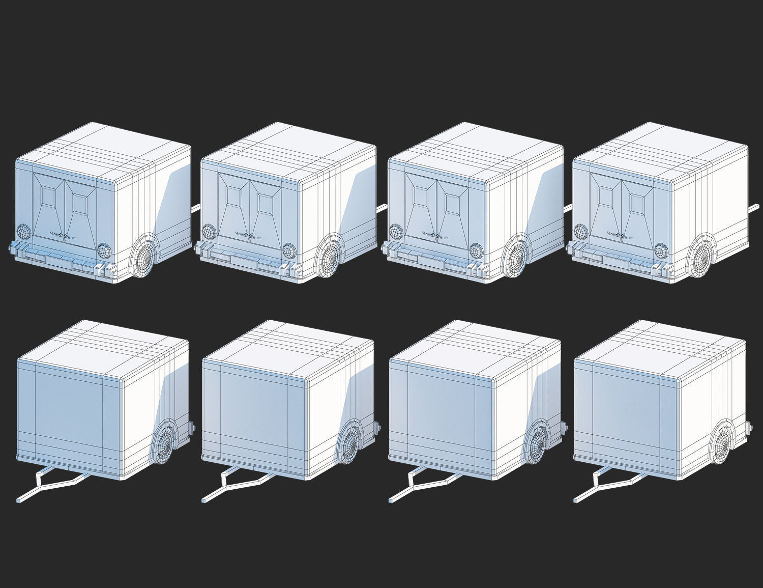 Generic passenger cartoon car pack Low-poly 3D model Low-poly 3D model_7