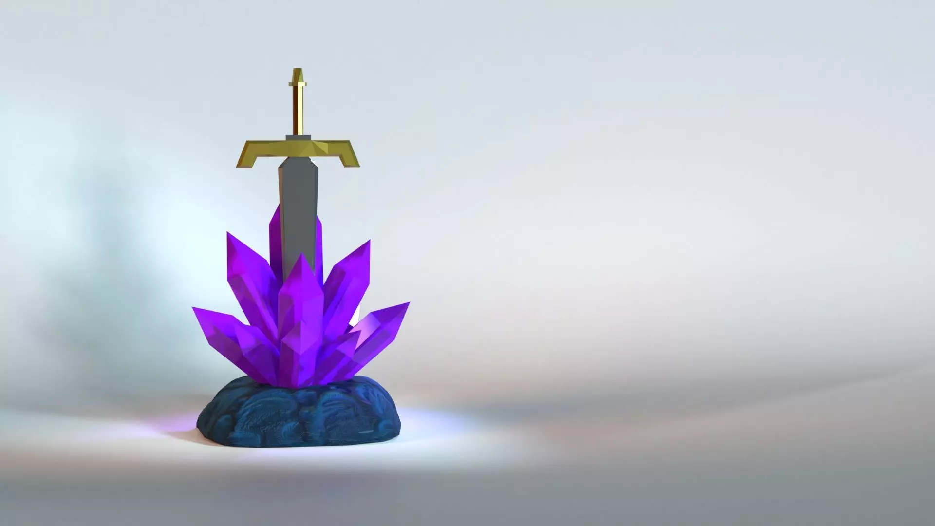 Sword in Crystal Free low-poly 3D model